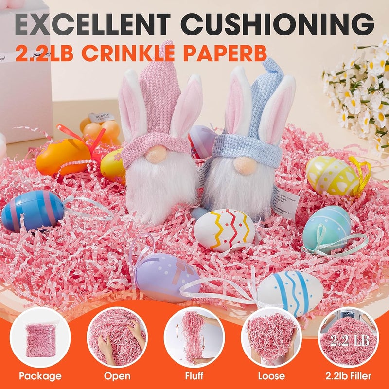 AODESTINY 2.2LBS Crinkle Cut Paper Shred Filler, Shredded Paper for Gift Bag Box Basket, Packing Grass Cushion Crinkle Shred Filler for Christmas Wedding Birthday Bridesmaid Engagement-Pink - Image 3